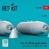 RESKIT RS48-0578 BLU-1A (750 lb) napalm bombs (4 pcs) (A-1, A-4, A-7, A-26K, B-57, F-100) (3D Printed) (1/48)